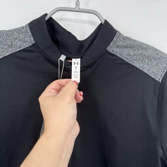 Under Armour Golf Women's Valor 1/2-Zip Pullover Long Sleeve size M Black/Gray - Picture 7 of 10